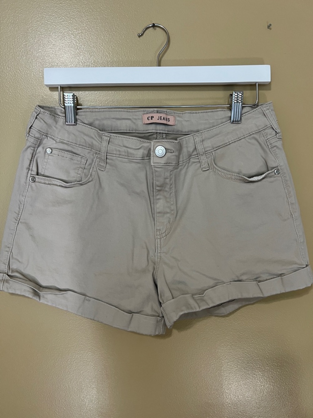 CP Jeans Women’s Cotton Casual Shorts in Taupe